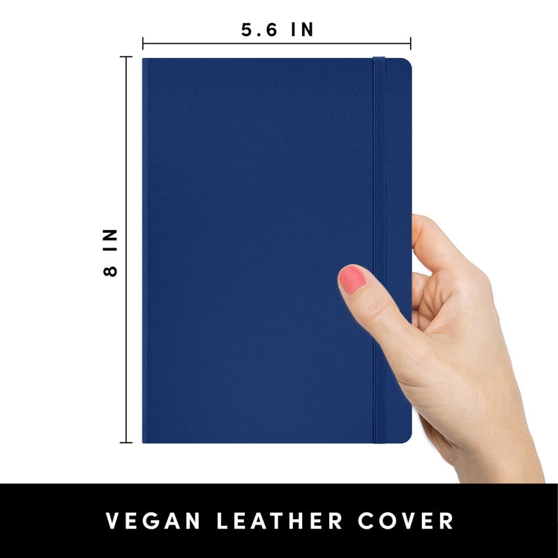 PAPERAGE Blank Journal Notebook, (Royal Blue), 160 Pages, Medium 5.6 in x 8 in - 100 GSM Thick Paper â€“ Hardcover Journaling Notebook for Work, School, Note Taking or Sketching - Image 2